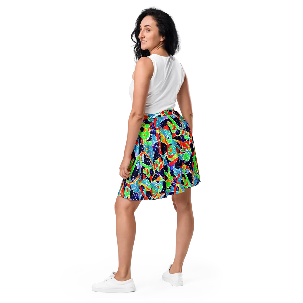 Midnight Splash on Skater Skirt — Back