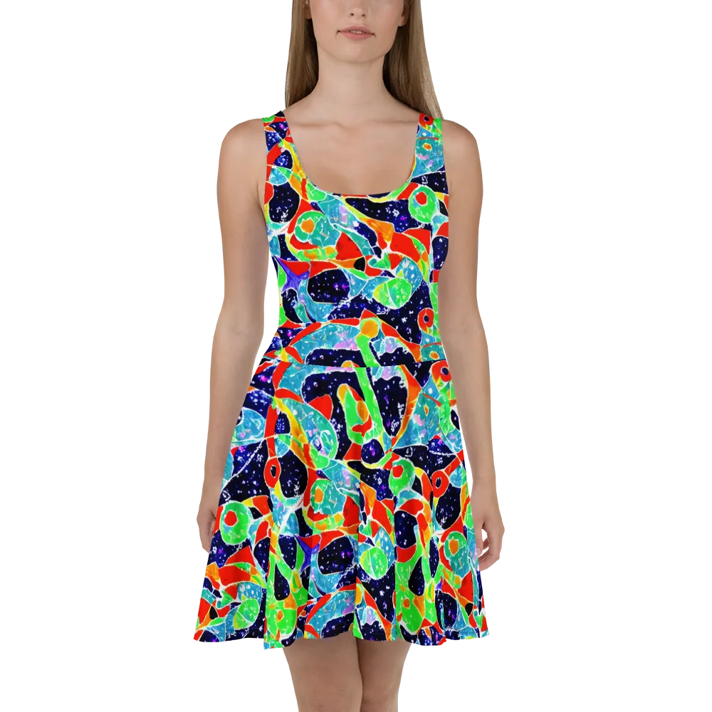 Midnight Splash on Skater Dress — Front