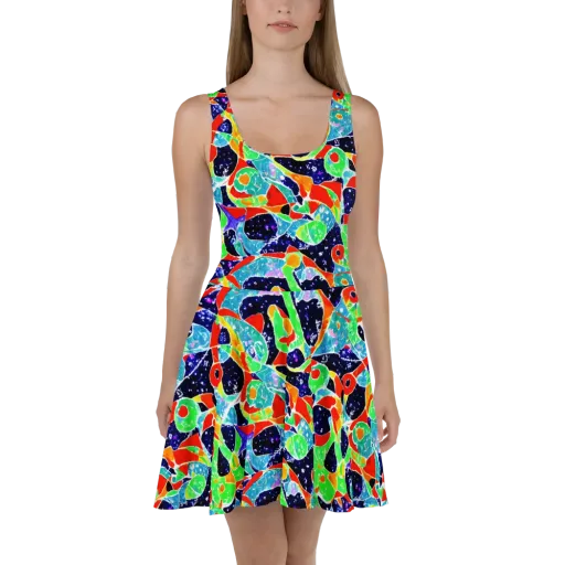 Midnight Splash on a Skater Dress