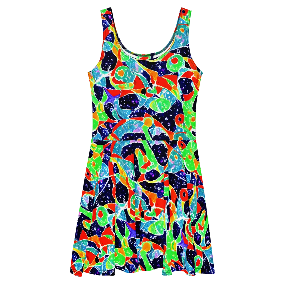 Midnight Splash on Skater Dress — Front