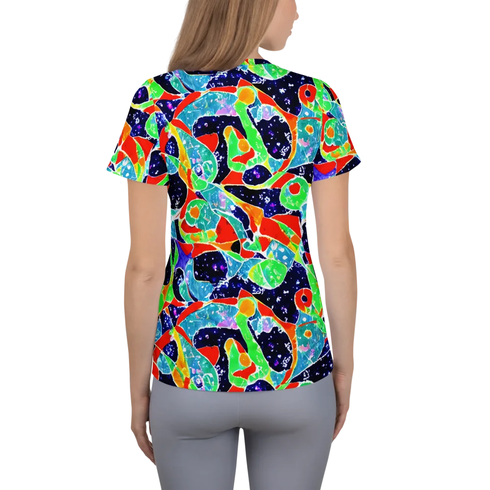 Midnight Splash on Women's Athletic T-Shirt — Back