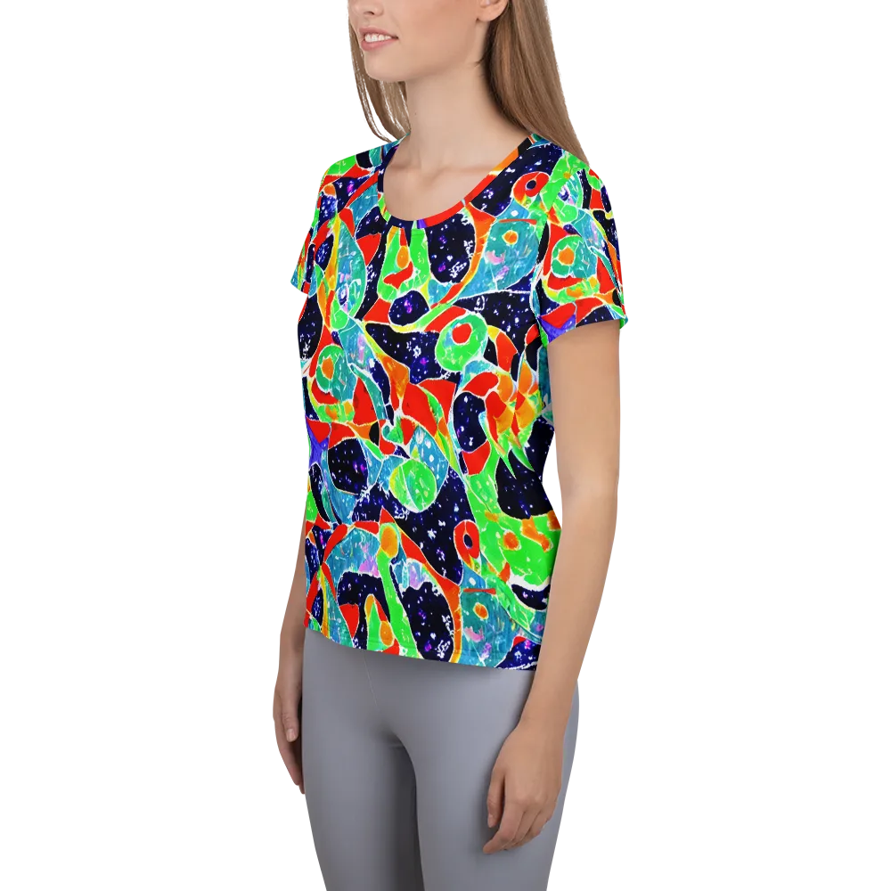 Midnight Splash on Women's Athletic T-Shirt — Left
