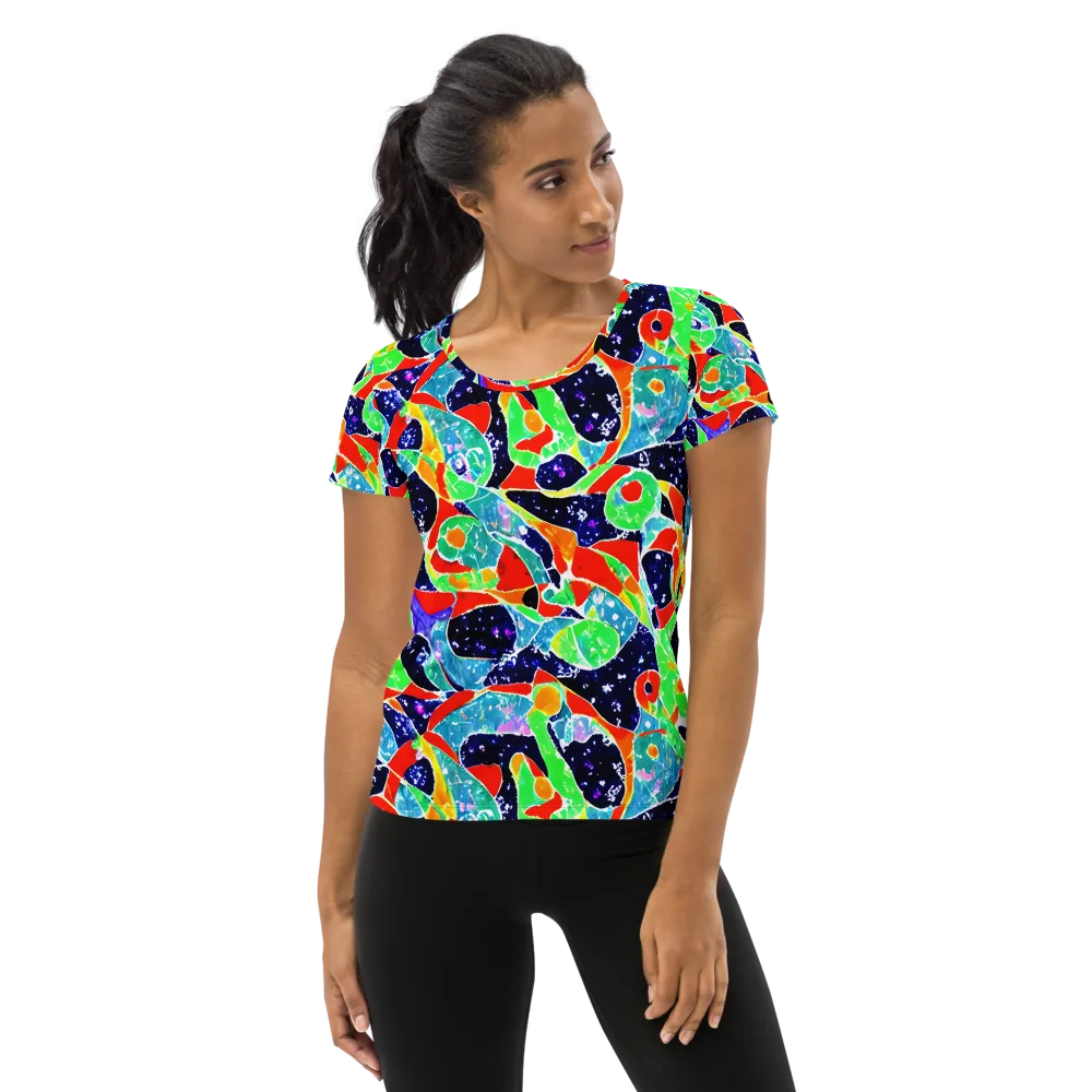 Midnight Splash on Women's Athletic T-Shirt — Front