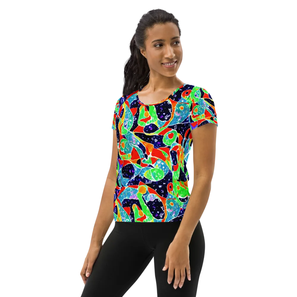 Midnight Splash on Women's Athletic T-Shirt — Left