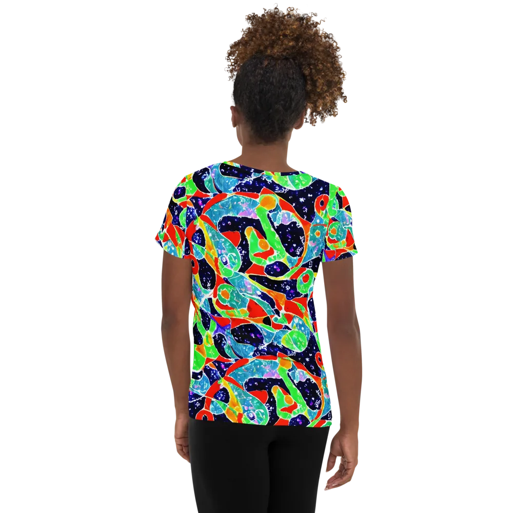 Midnight Splash on Women's Athletic T-Shirt — Back