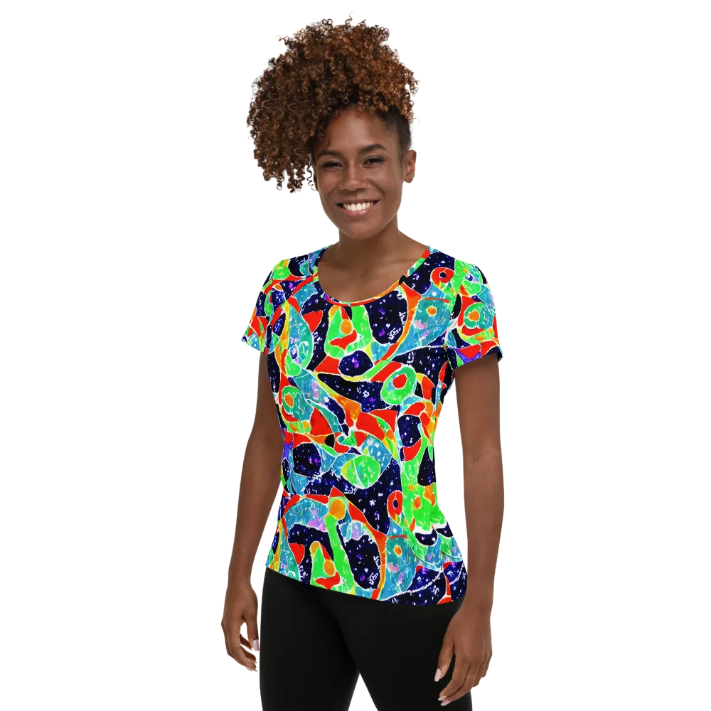 Midnight Splash on Women's Athletic T-Shirt — Left