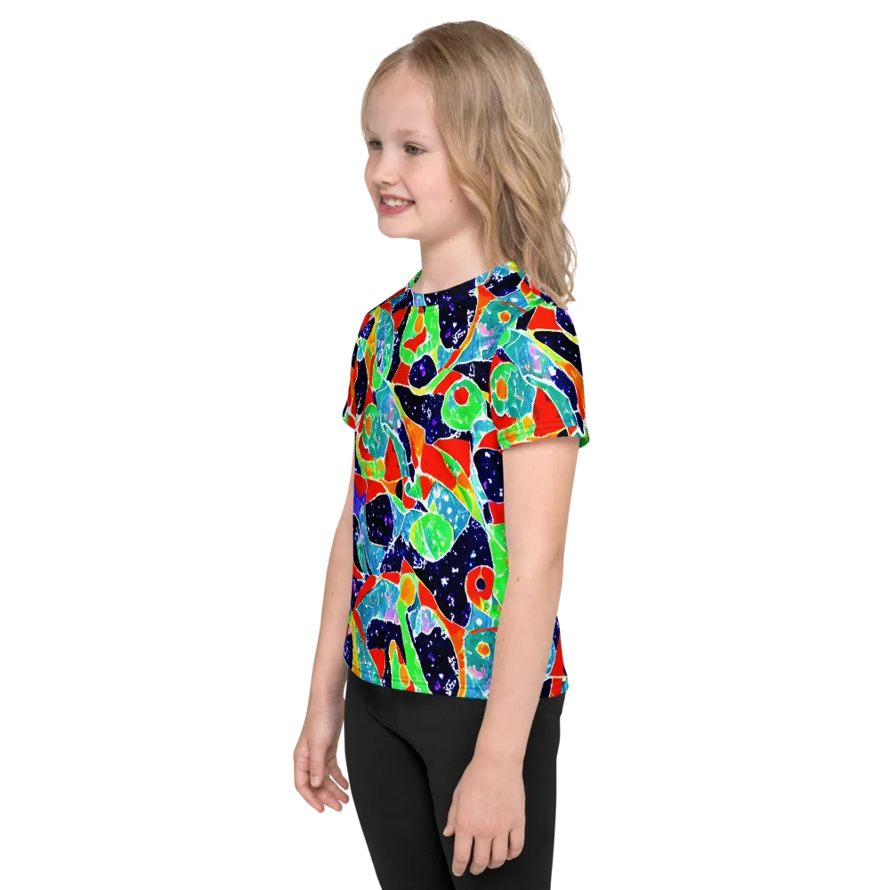 Midnight Splash on Kids Crew Neck T-Shirt — Left