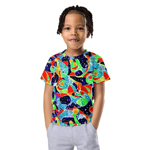 Midnight Splash on a Kids Crew Neck T-Shirt