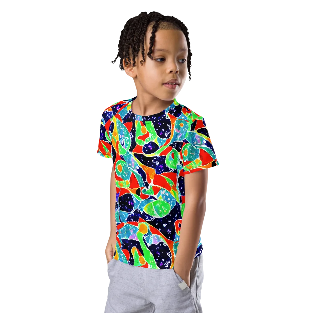 Midnight Splash on Kids Crew Neck T-Shirt — Left Front