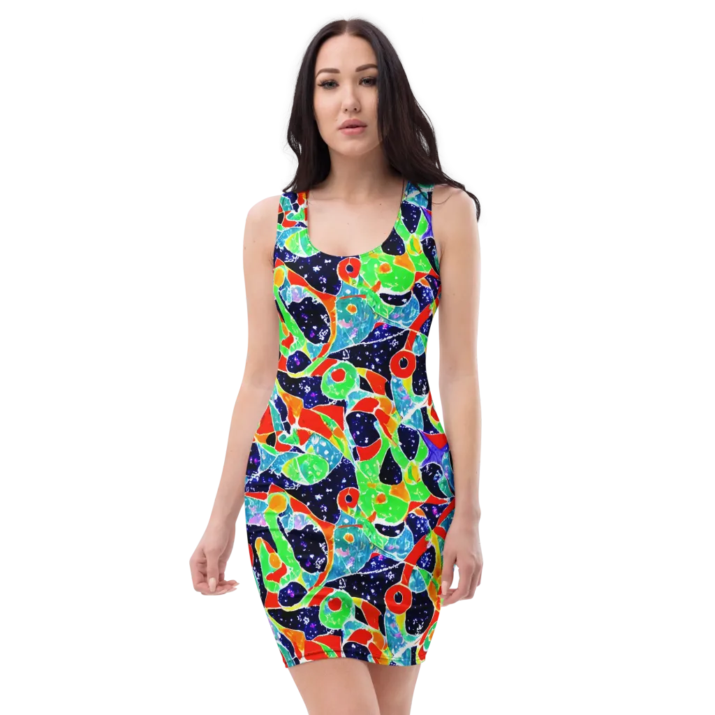 Midnight Splash on Bodycon Dress — Front