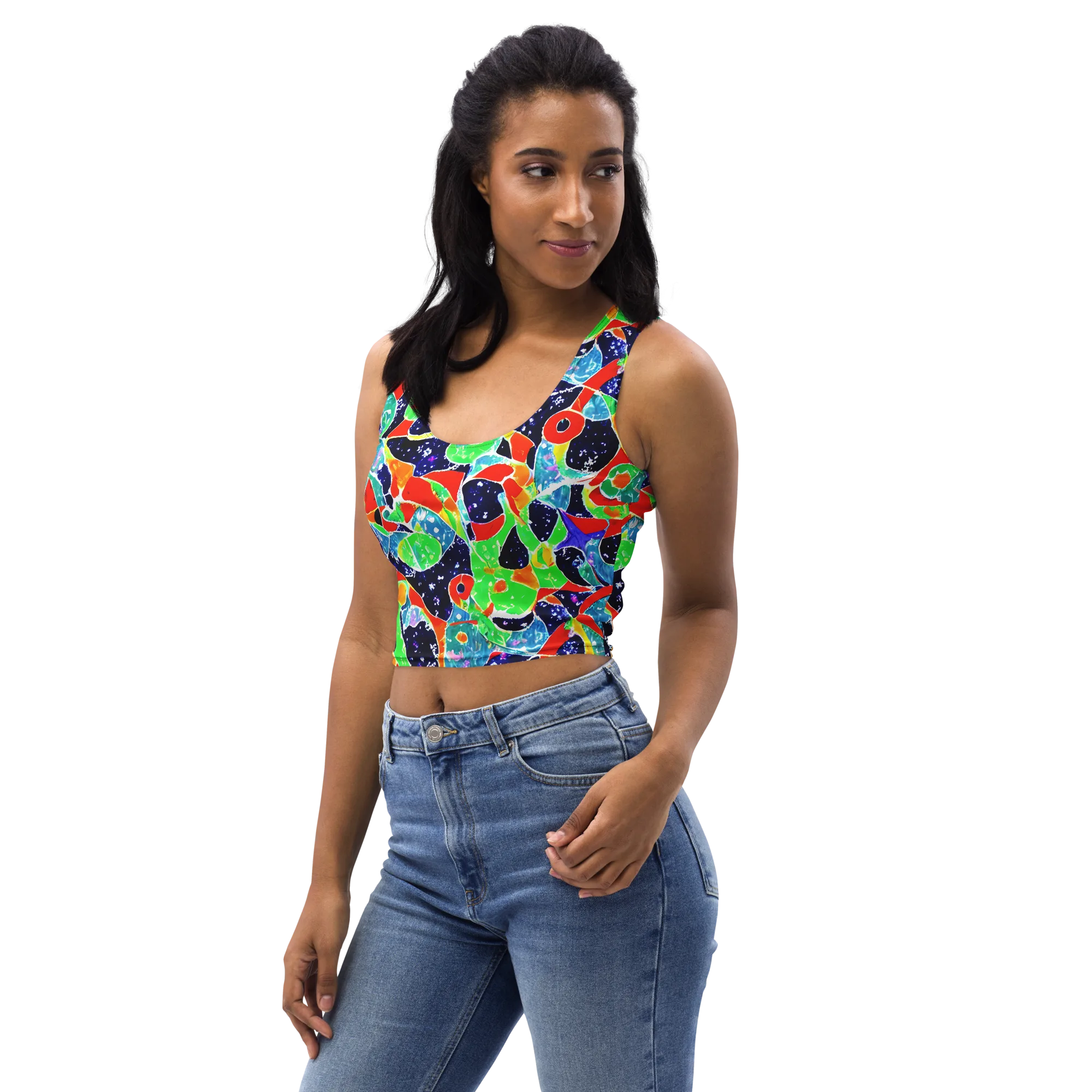 Midnight Splash on Crop Top — Left Front
