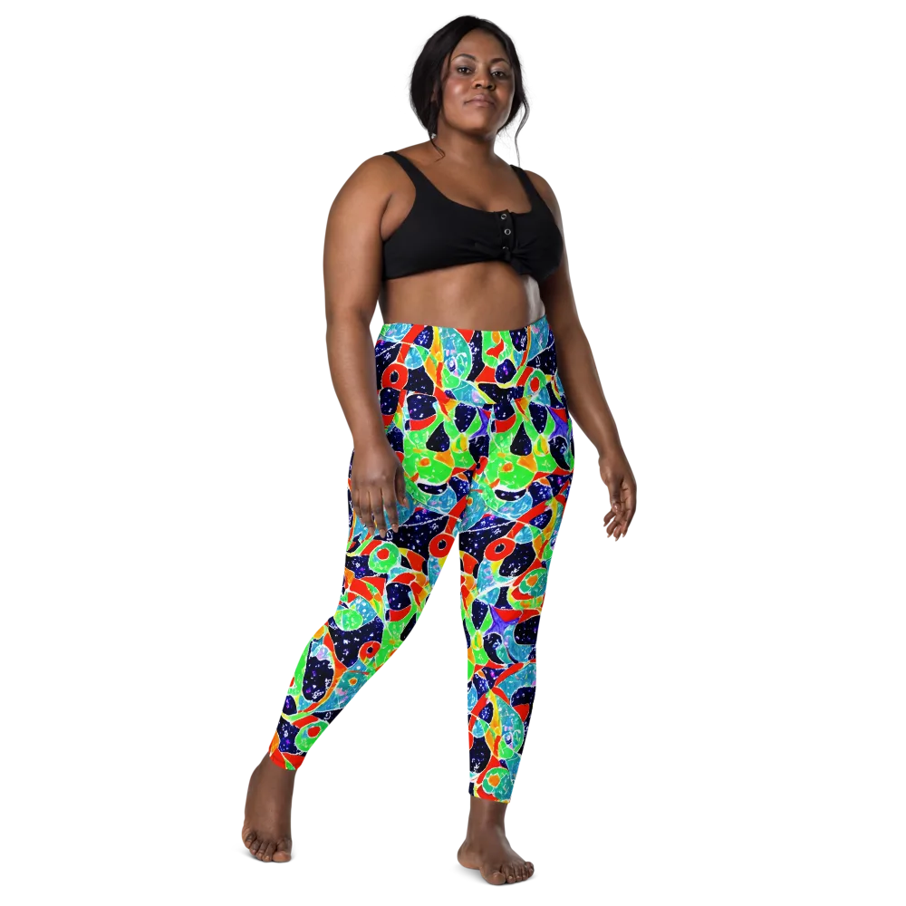 Midnight Splash on Leggings with Pockets — Front