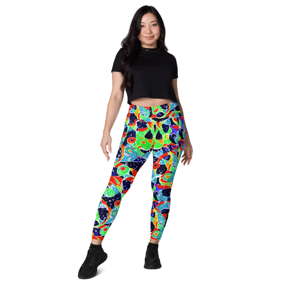 Midnight Splash on Leggings with Pockets — Front