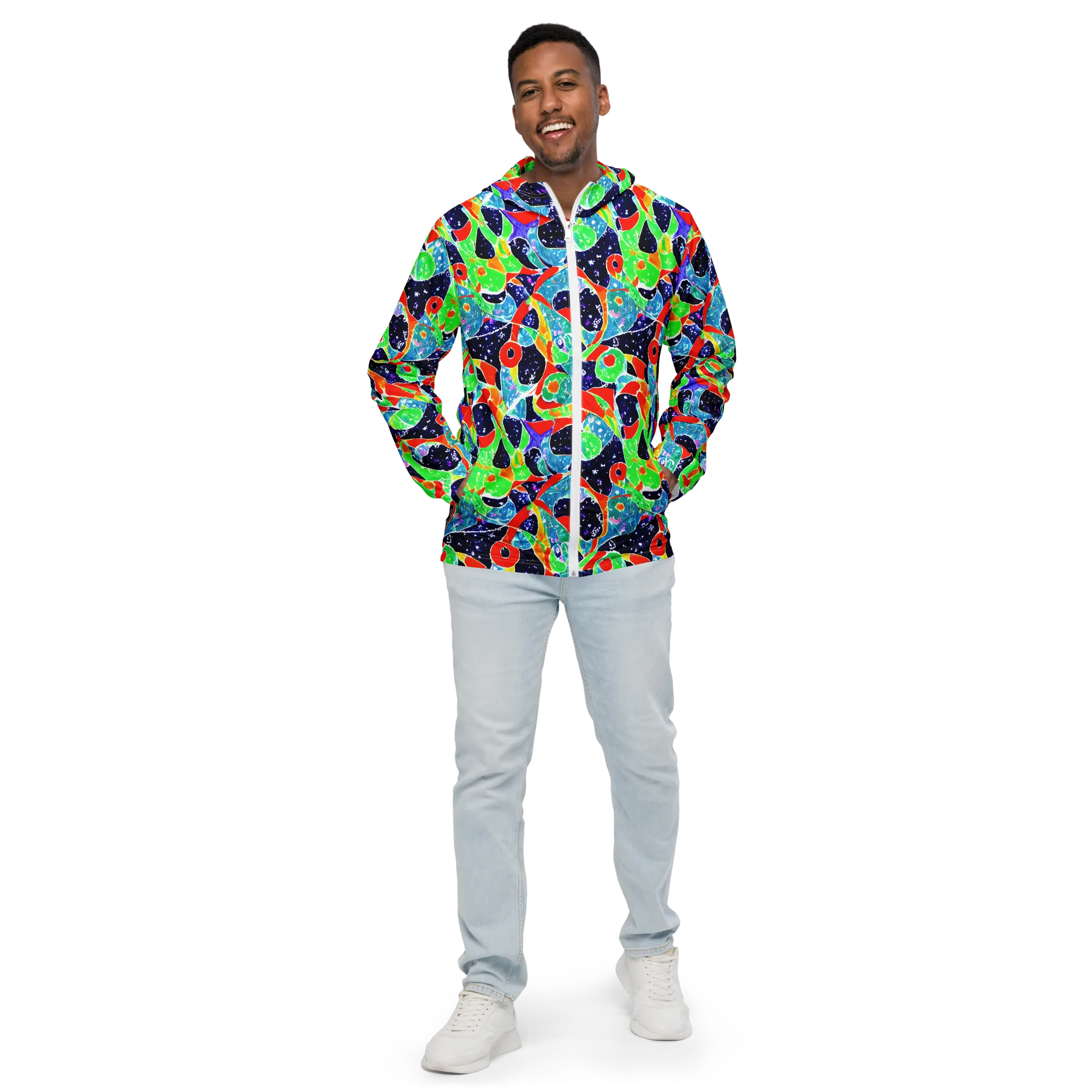 Midnight Splash on Men's Windbreaker — Front