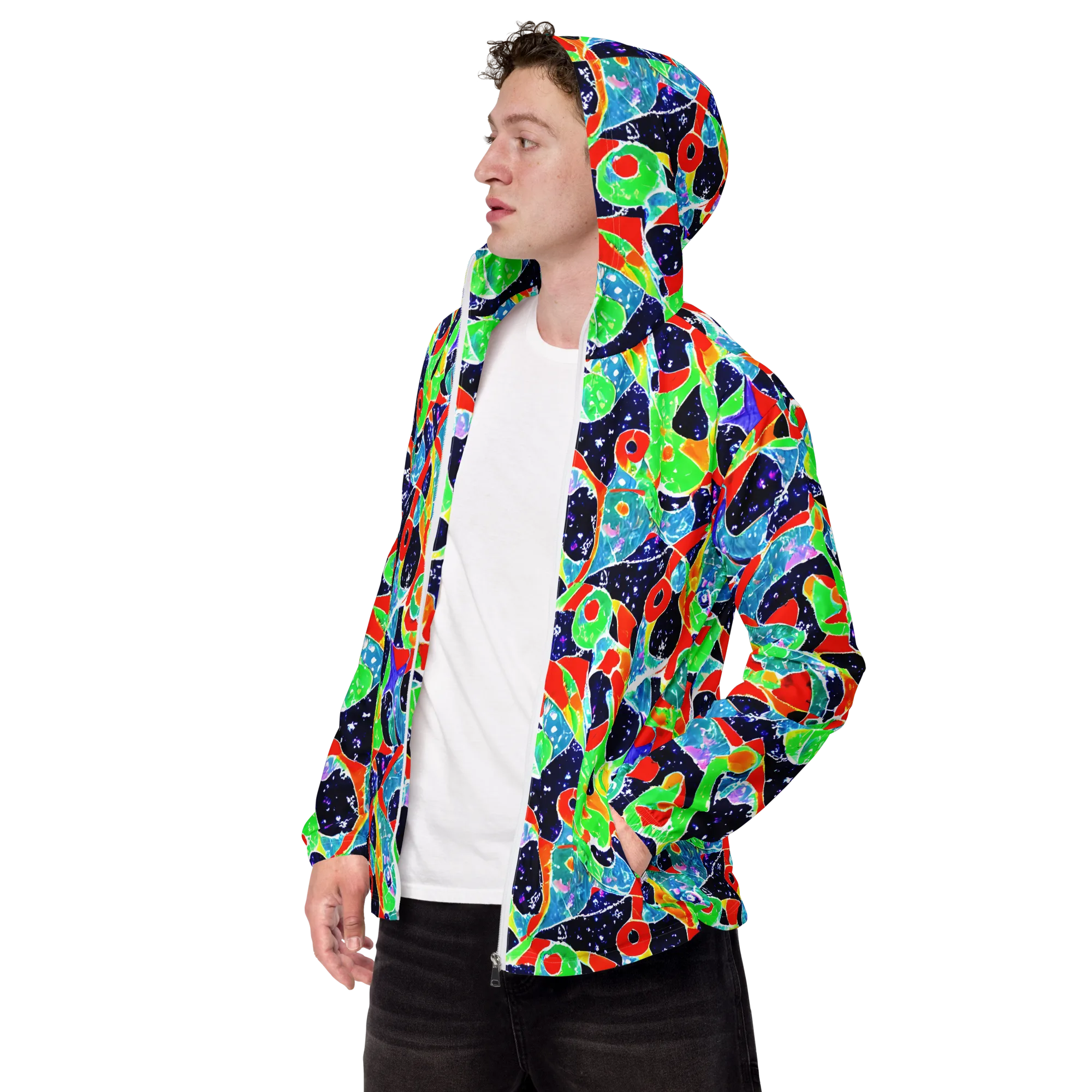 Midnight Splash on Men's Windbreaker — Left Front