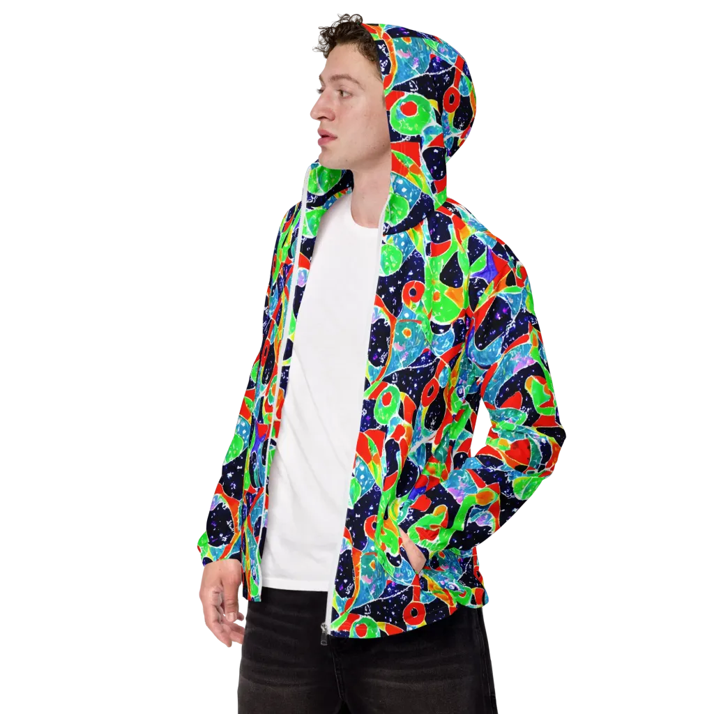 Midnight Splash on Men's Windbreaker — Left Front