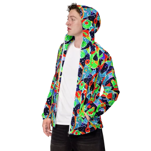 Midnight Splash on a Men's Windbreaker