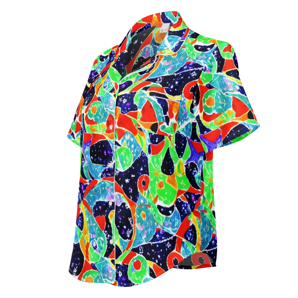 Midnight Splash on Women's Short Sleeve Pajama Top — Left Front