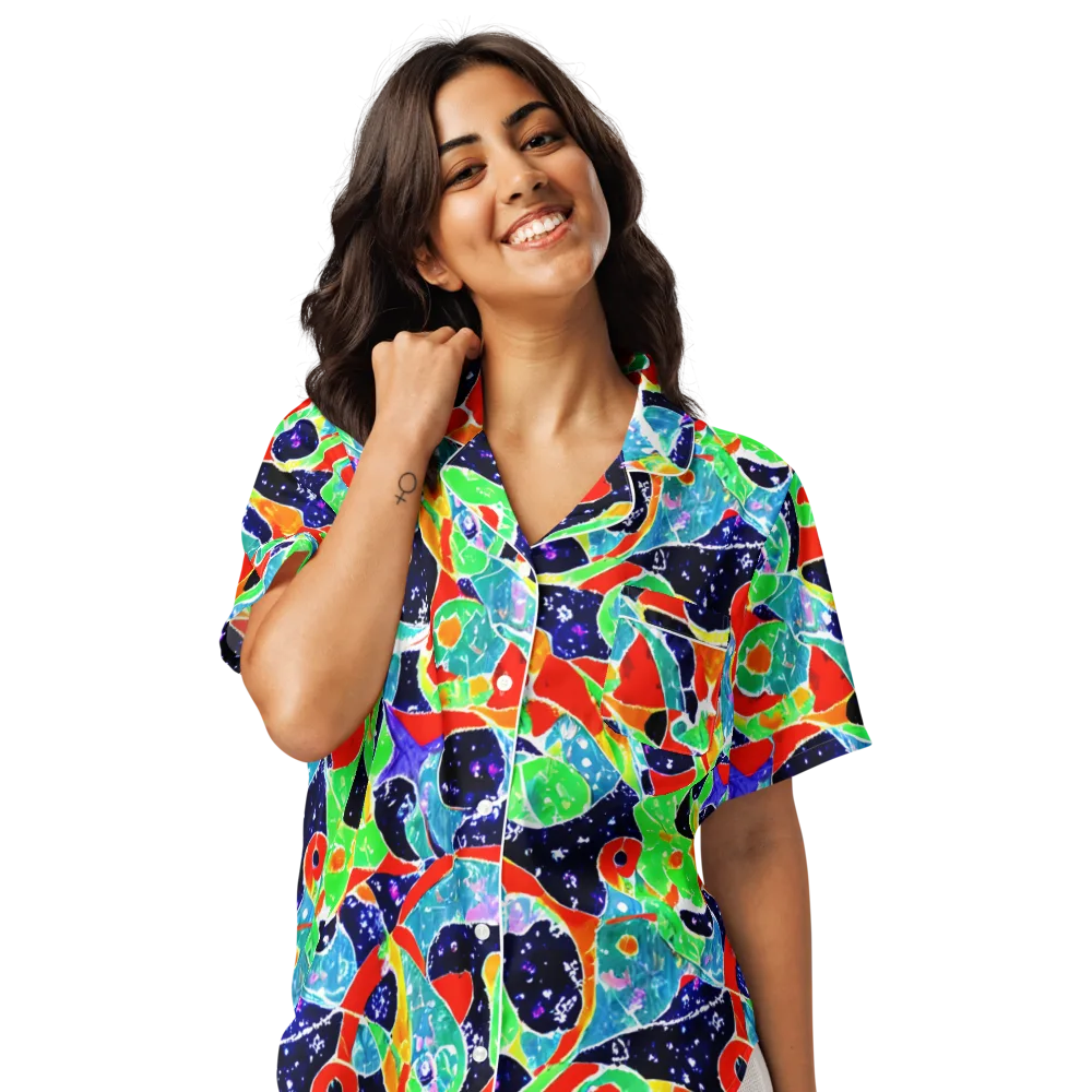 Midnight Splash on Women's Short Sleeve Pajama Top — Front