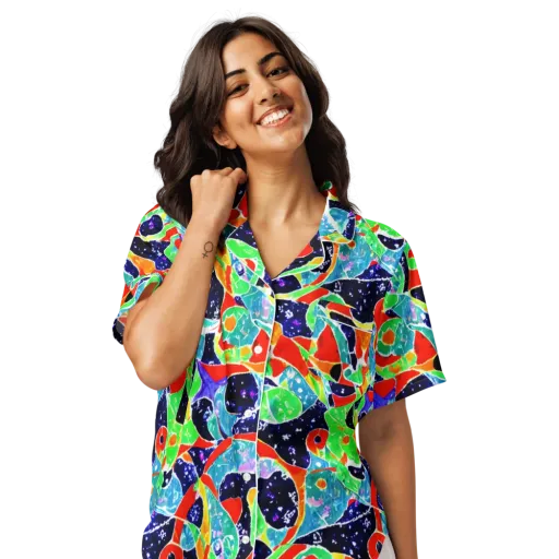 Midnight Splash on a Women's Short Sleeve Pajama Top