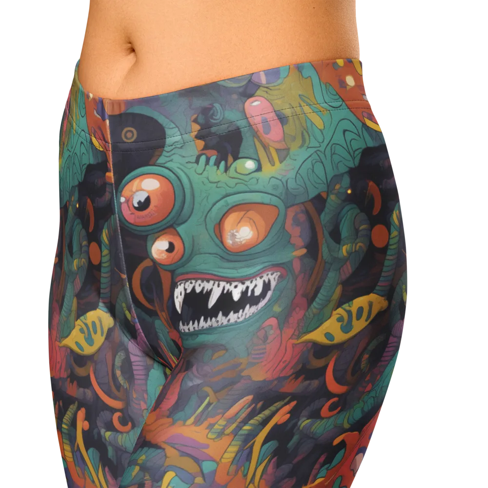 Neon Menagerie on Capri Leggings — Zoomed-in