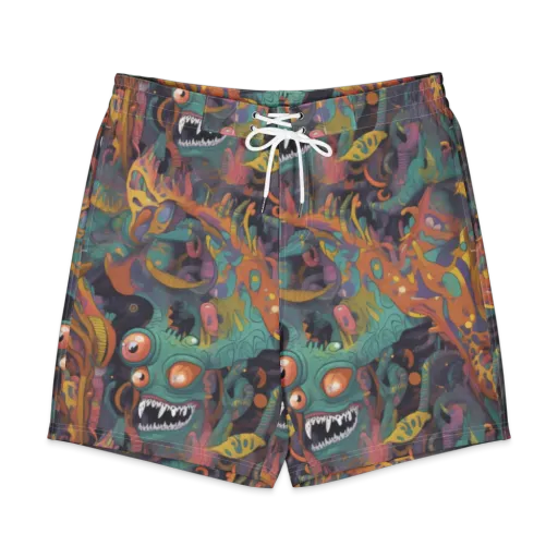Neon Menagerie on a Men's Board Shorts