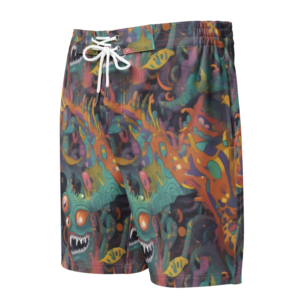 Neon Menagerie on Men's Board Shorts — Front
