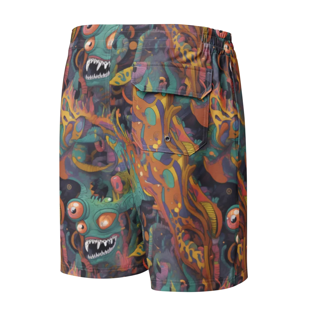 Neon Menagerie on Men's Board Shorts — Back