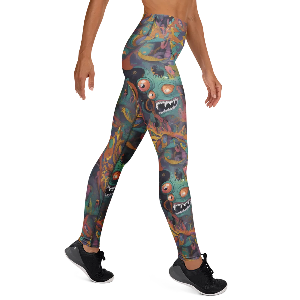 Neon Menagerie on Yoga Leggings — Right