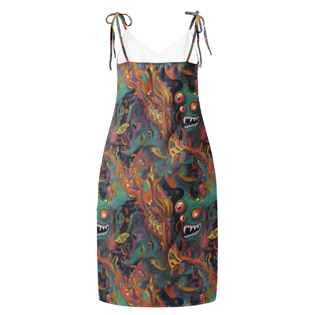 Neon Menagerie on Slip Dress — Back