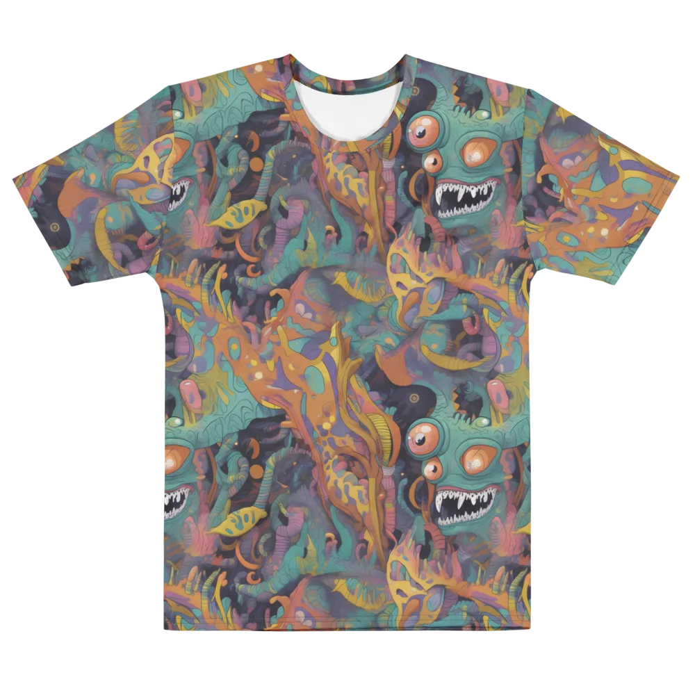 Neon Menagerie on Men's Cotton Crew Neck T-Shirt — Front