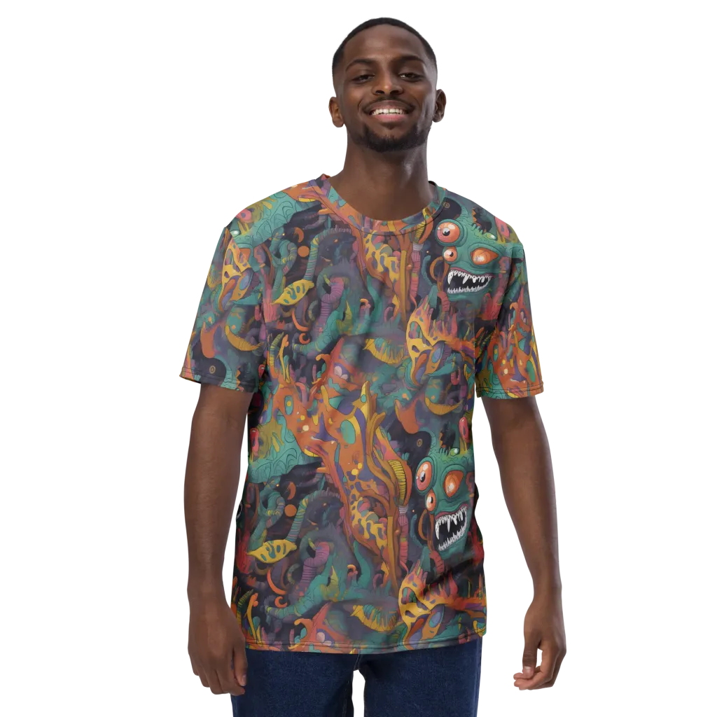 Neon Menagerie on Men's Crew Neck T-Shirt — Front
