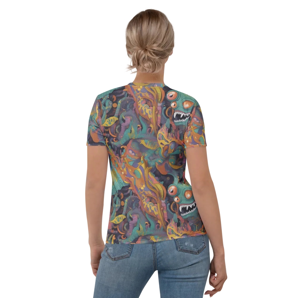 Neon Menagerie on Women's Crew Neck T-Shirt — Back