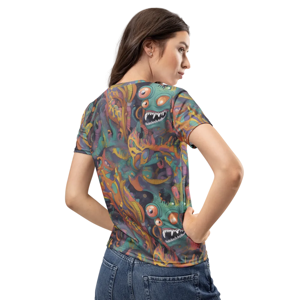 Neon Menagerie on Women's Crew Neck T-Shirt — Back