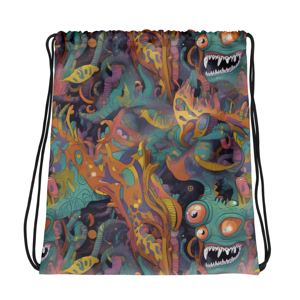 Neon Menagerie on Drawstring Bag — Photo