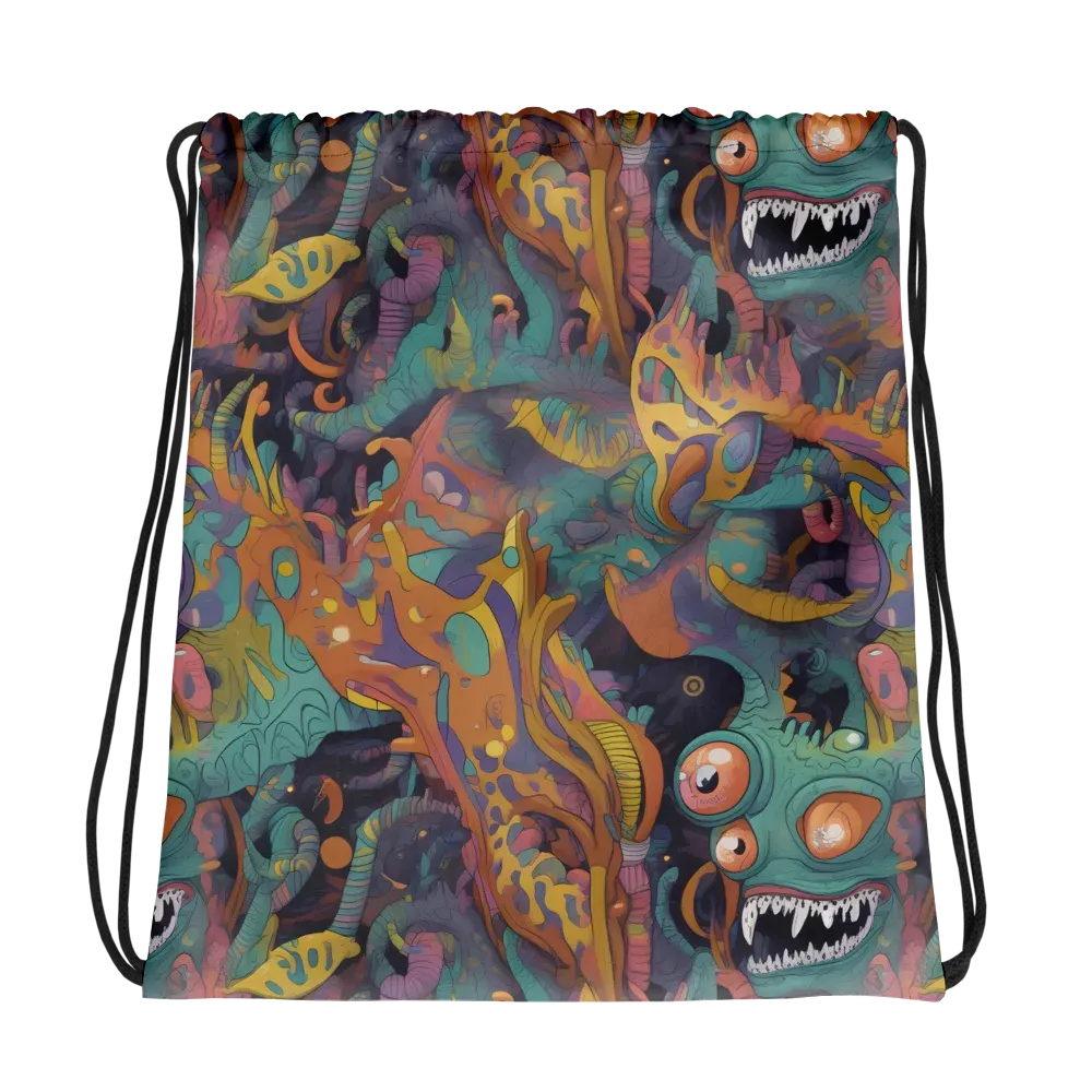Neon Menagerie on Drawstring Bag — Photo