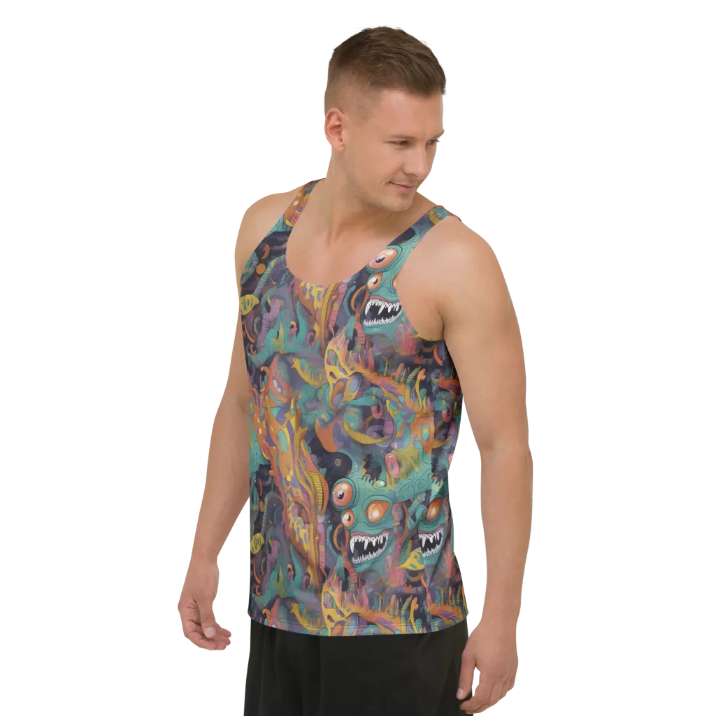 Neon Menagerie on Men's Tank Top — Left Front
