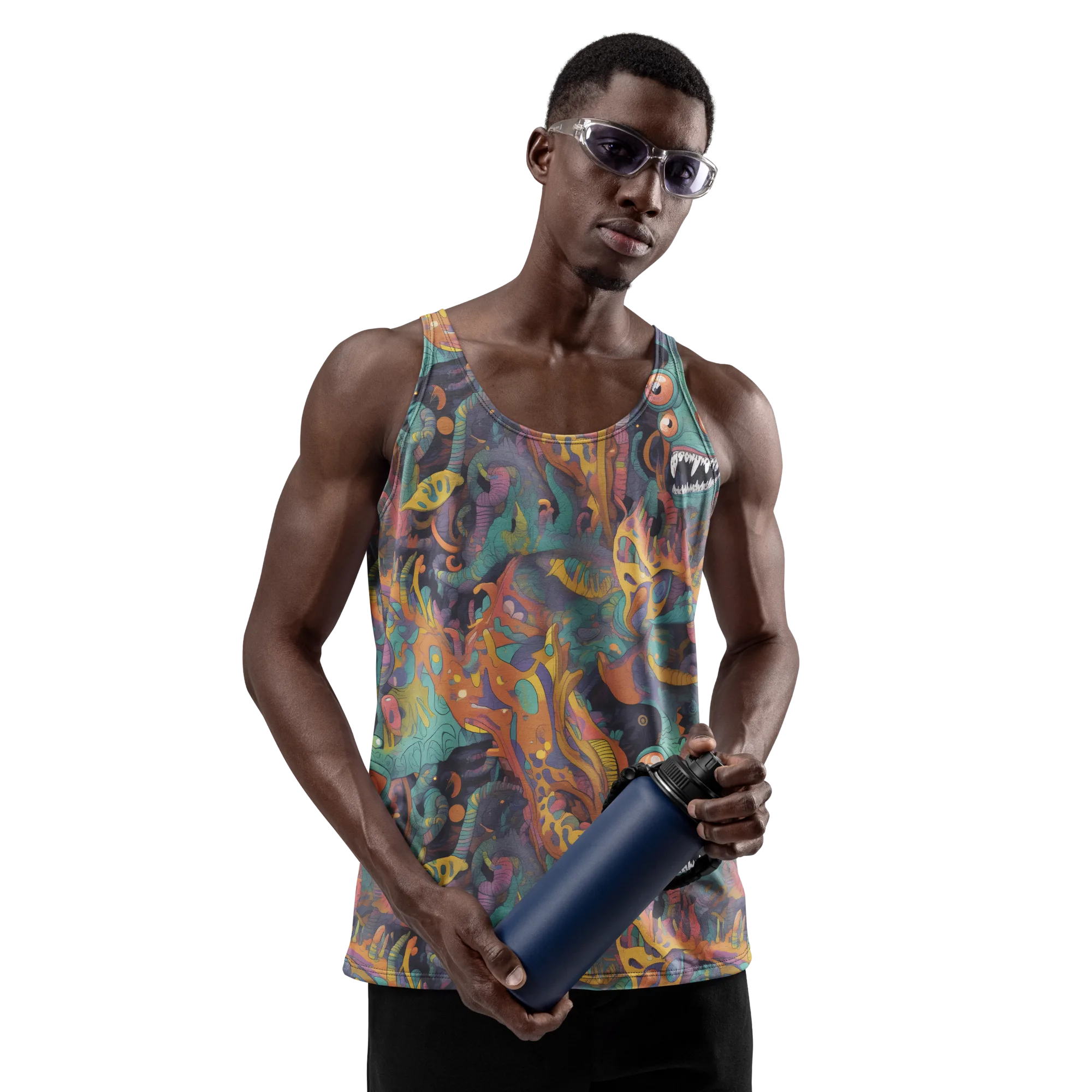 Neon Menagerie on Men's Tank Top — Front