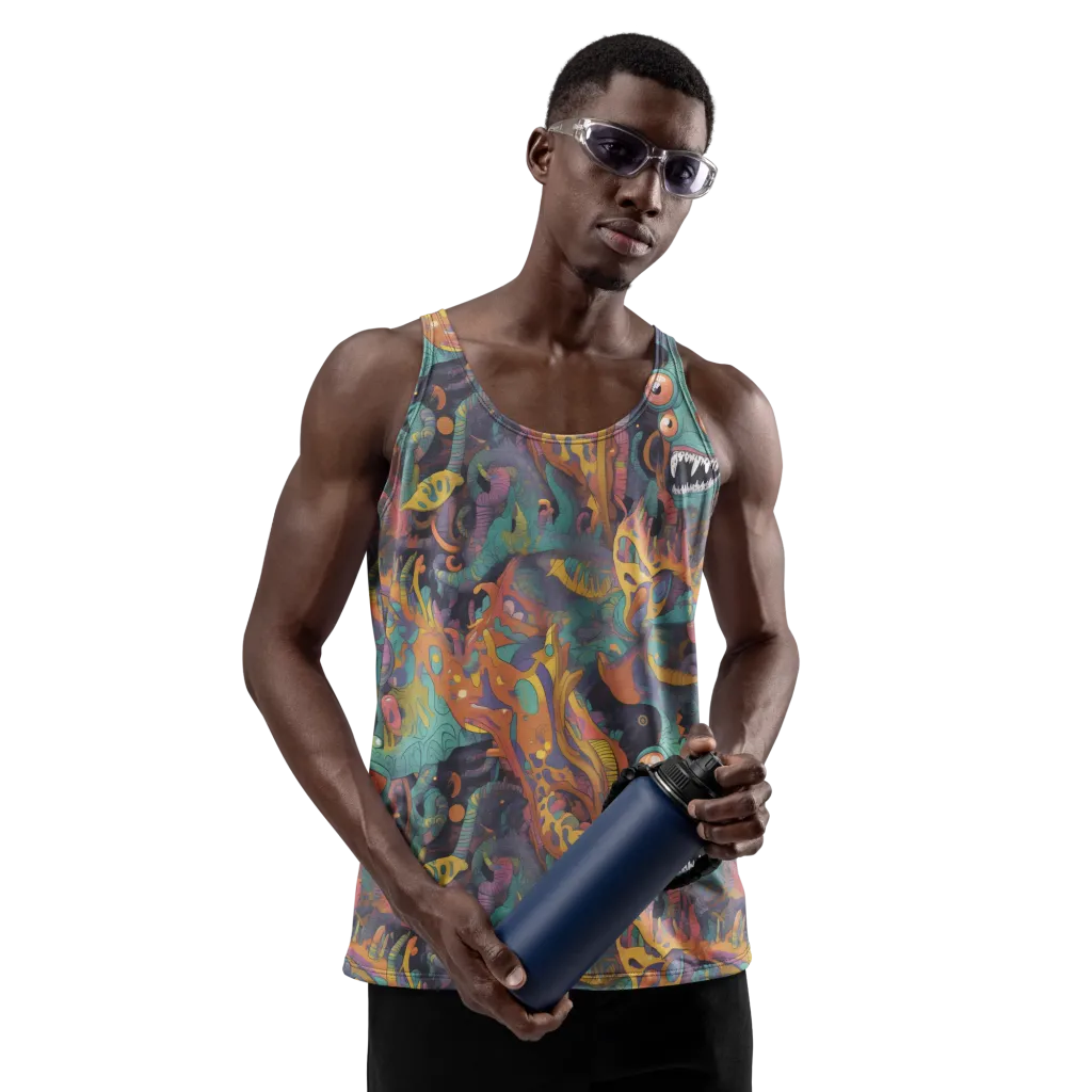 Neon Menagerie on Men's Tank Top — Front
