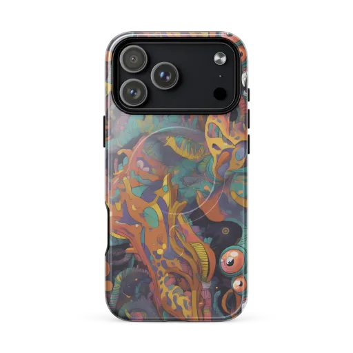 Neon Menagerie on a MagSafe Tough Case for iPhone®