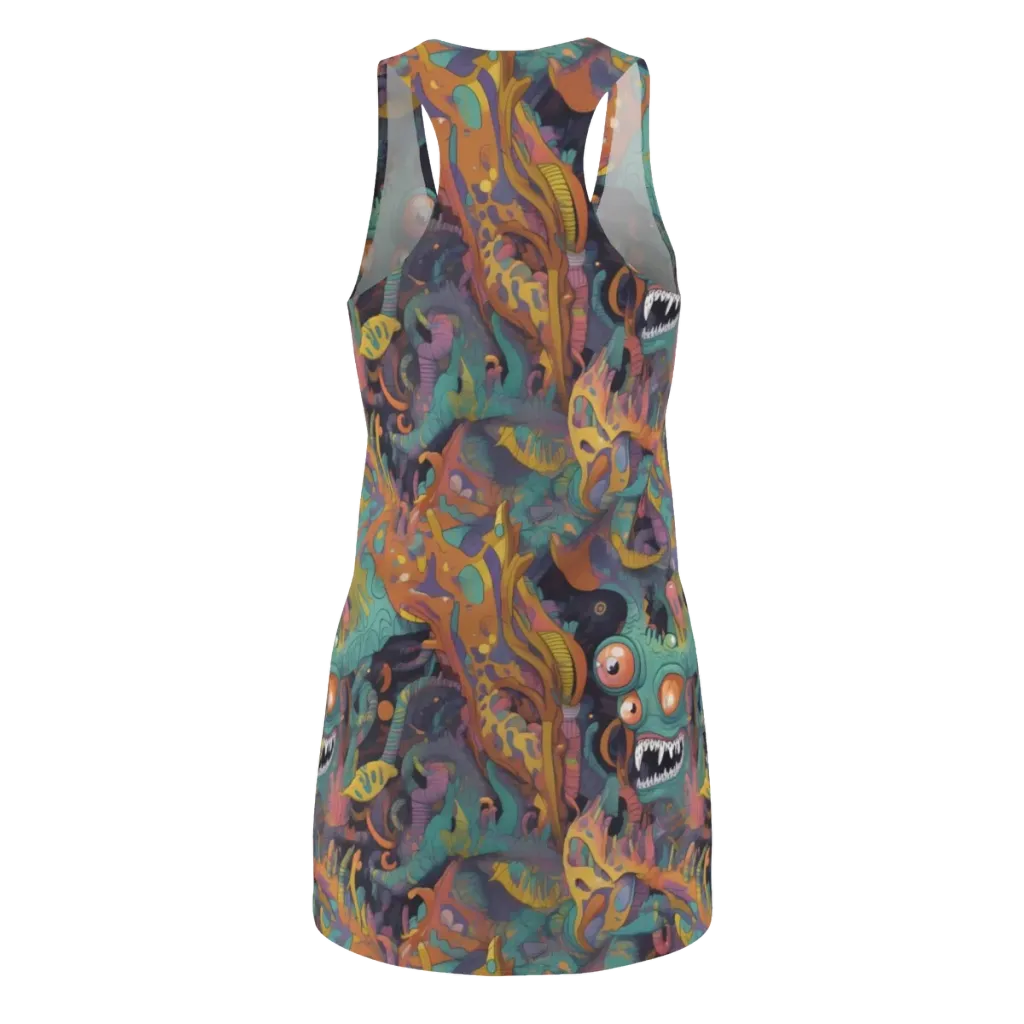 Neon Menagerie on Racerback Dress — Back