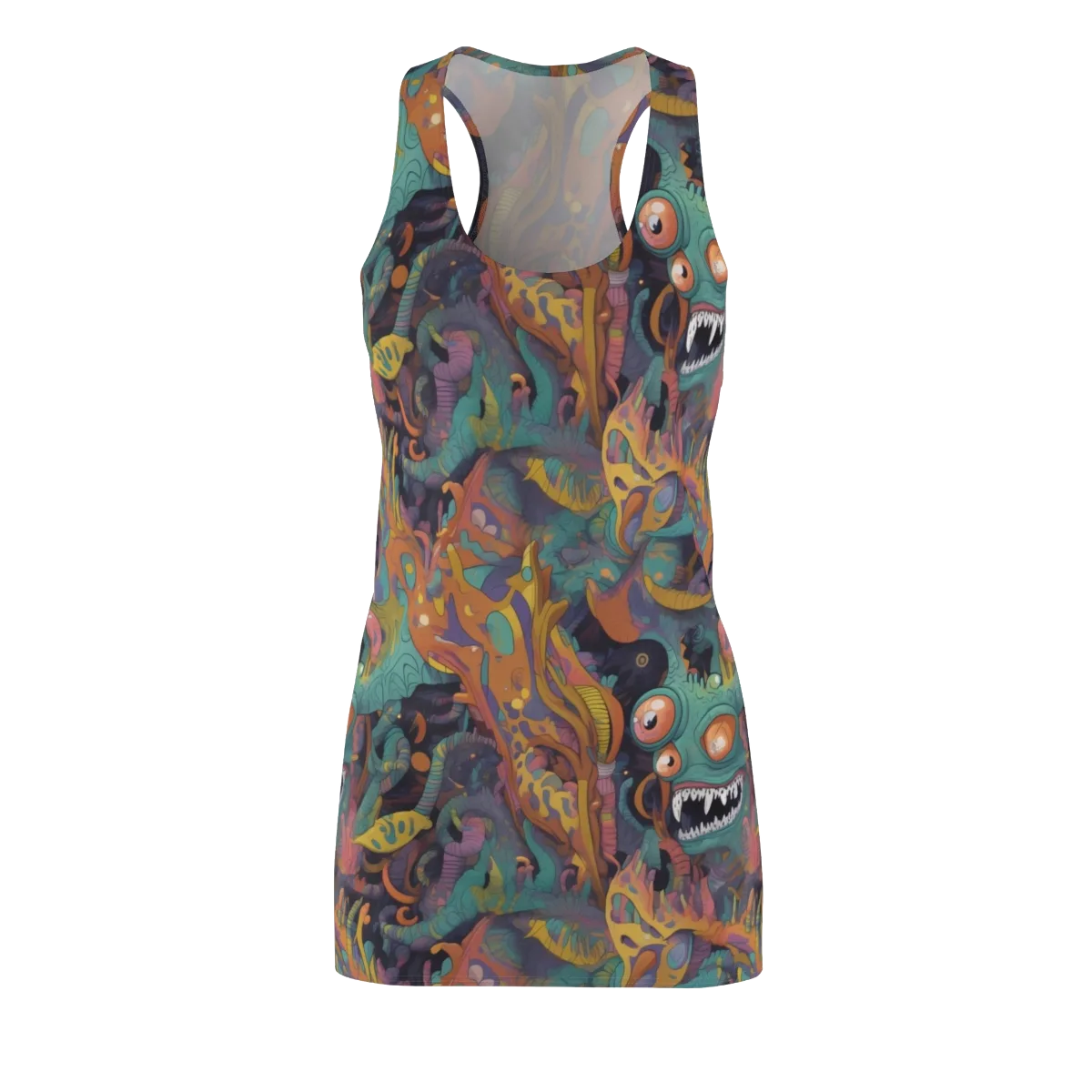 Neon Menagerie on Racerback Dress — Front