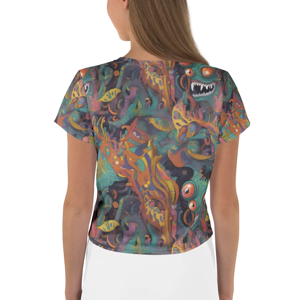 Neon Menagerie on Crop Tee — Back
