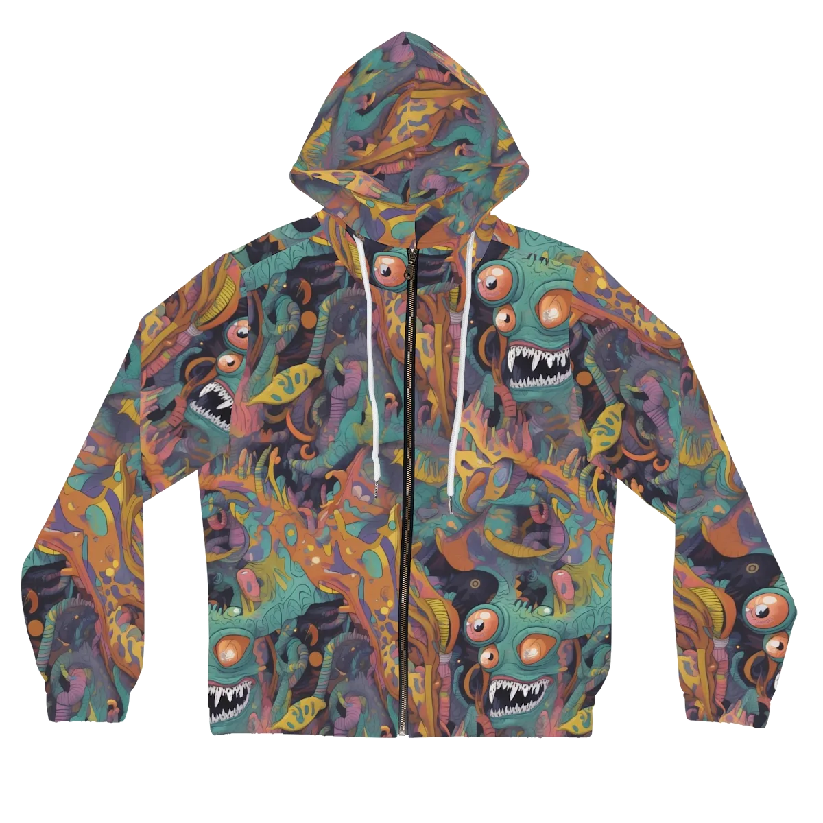 Neon Menagerie on Women's Full-Zip Hoodie — Front