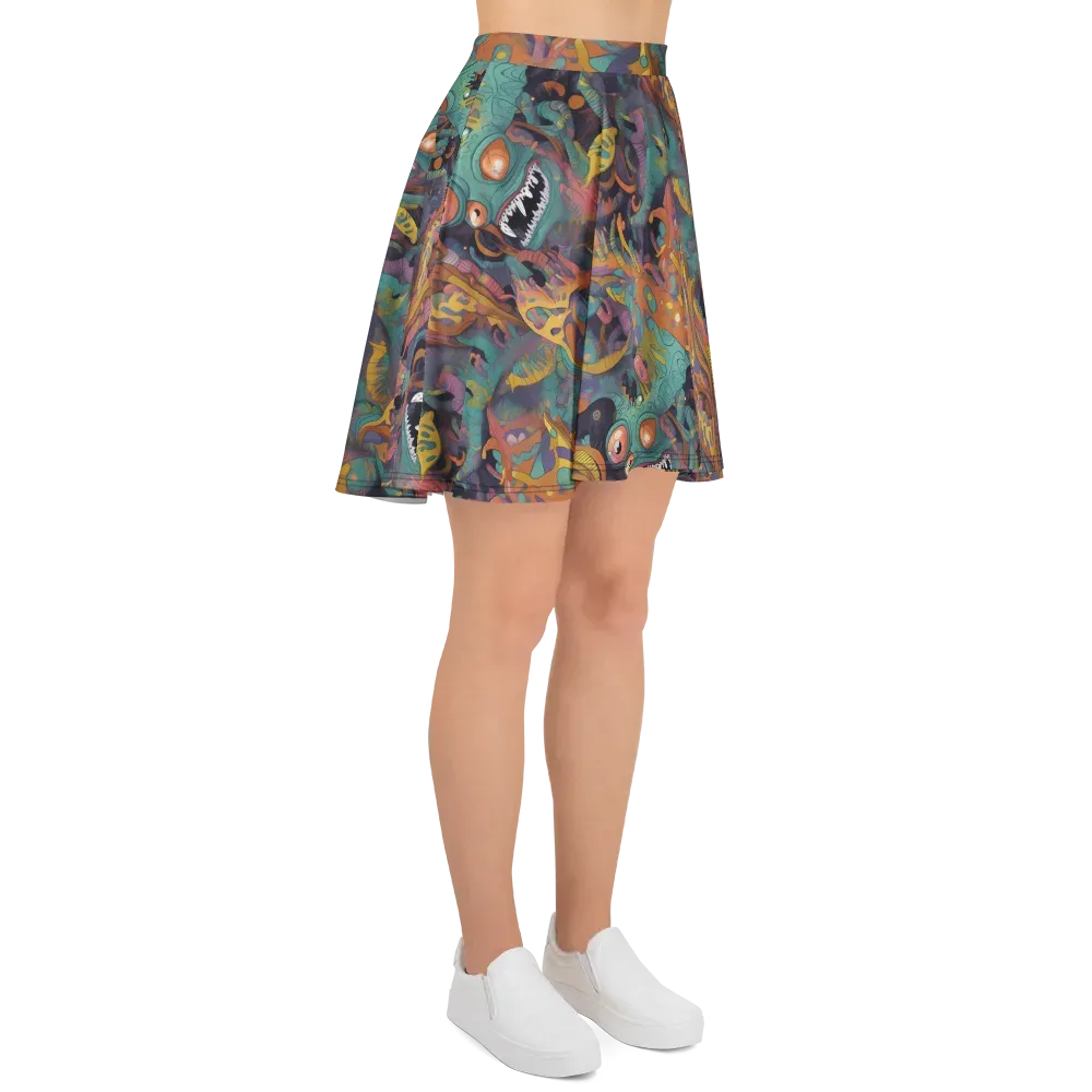 Neon Menagerie on Skater Skirt — Right