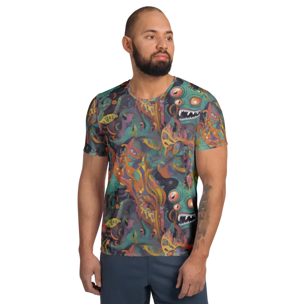 Neon Menagerie on Men's Athletic T-Shirt — Front