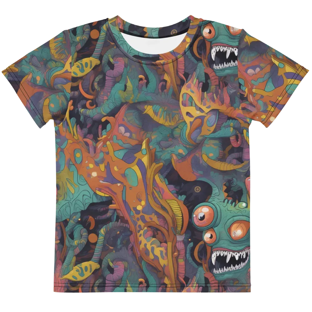 Neon Menagerie on Kids Crew Neck T-Shirt — Front