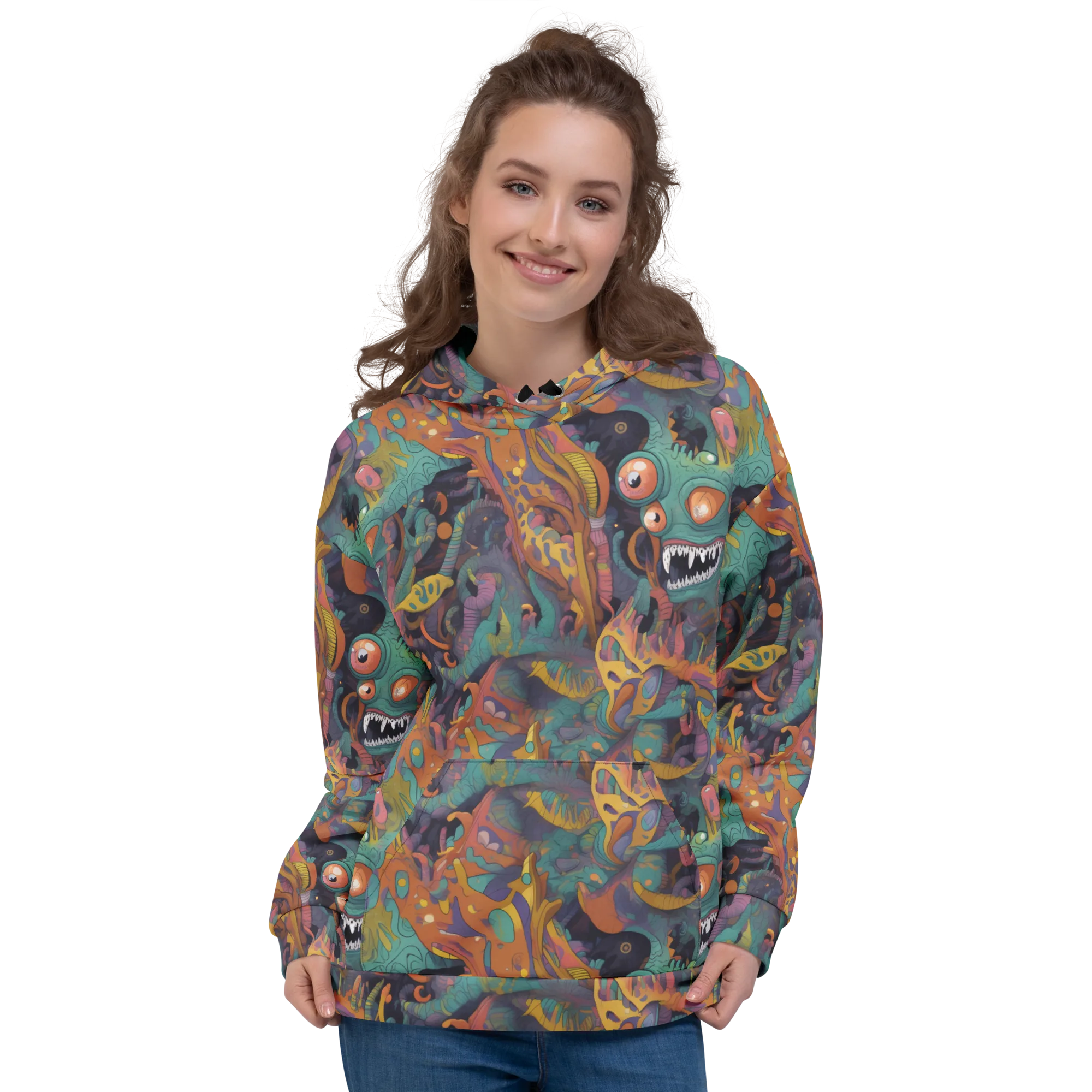 Neon Menagerie on Hoodie — Front