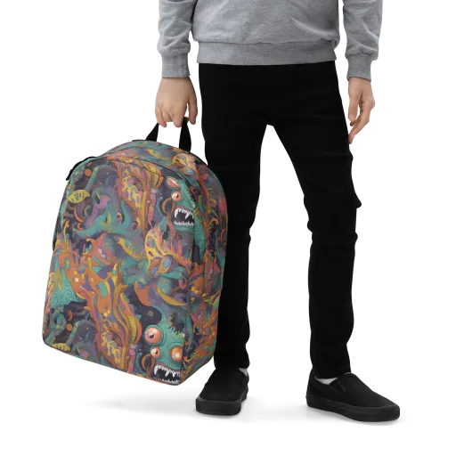 Neon Menagerie on a Minimalist Backpack