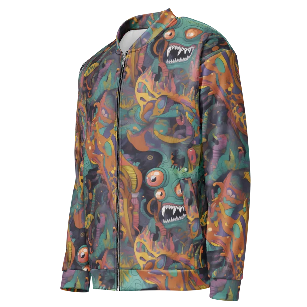 Neon Menagerie on Bomber Jacket — Left Front